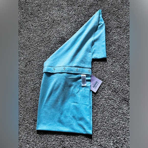 NWT IVIVVA Village Chill Scarf Button Neck Wrap Heather Blue Green Teal - Picture 4 of 5